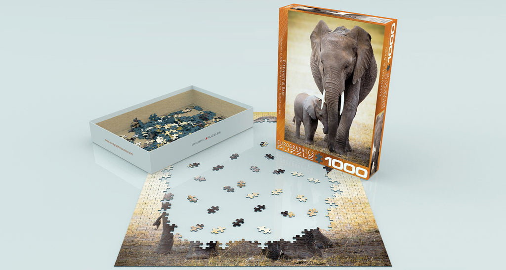 Elephant & Baby 1000-Piece Puzzle