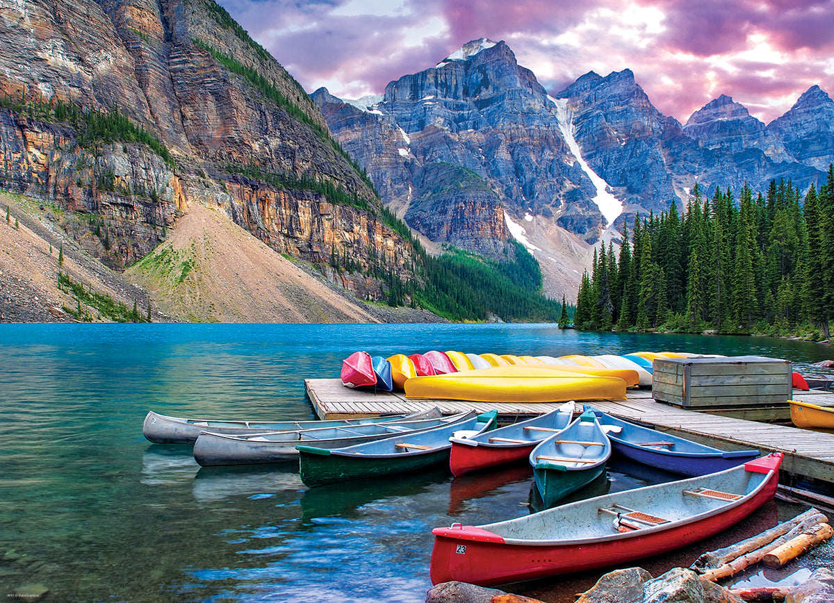 Canoës sur le lac - Casse-tête de 1000 pièces