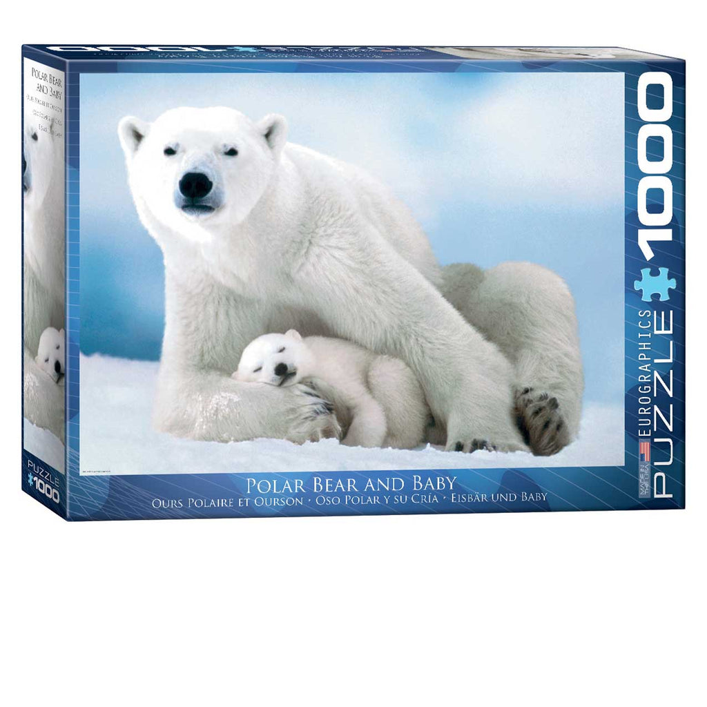 Ours polaire et bébé<br>Casse-tête de 1000 pièces