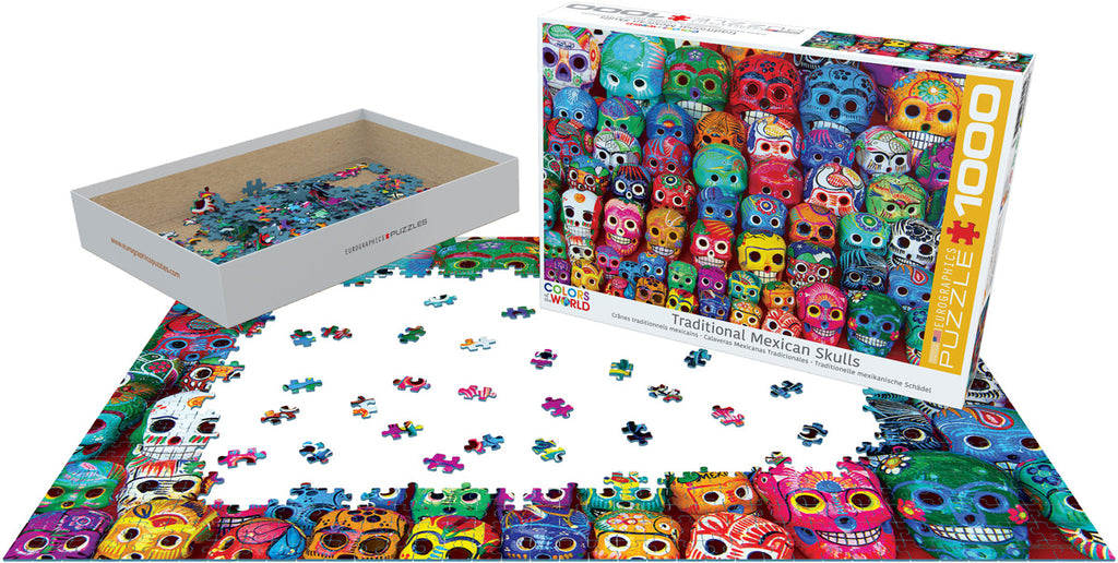 Traditional Mexican Skulls 1000-Piece Puzzle