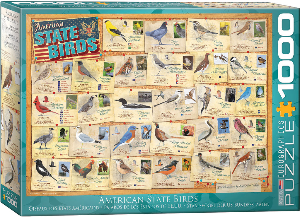 Oiseaux des états américains<br>Casse-tête de 1000 pièces