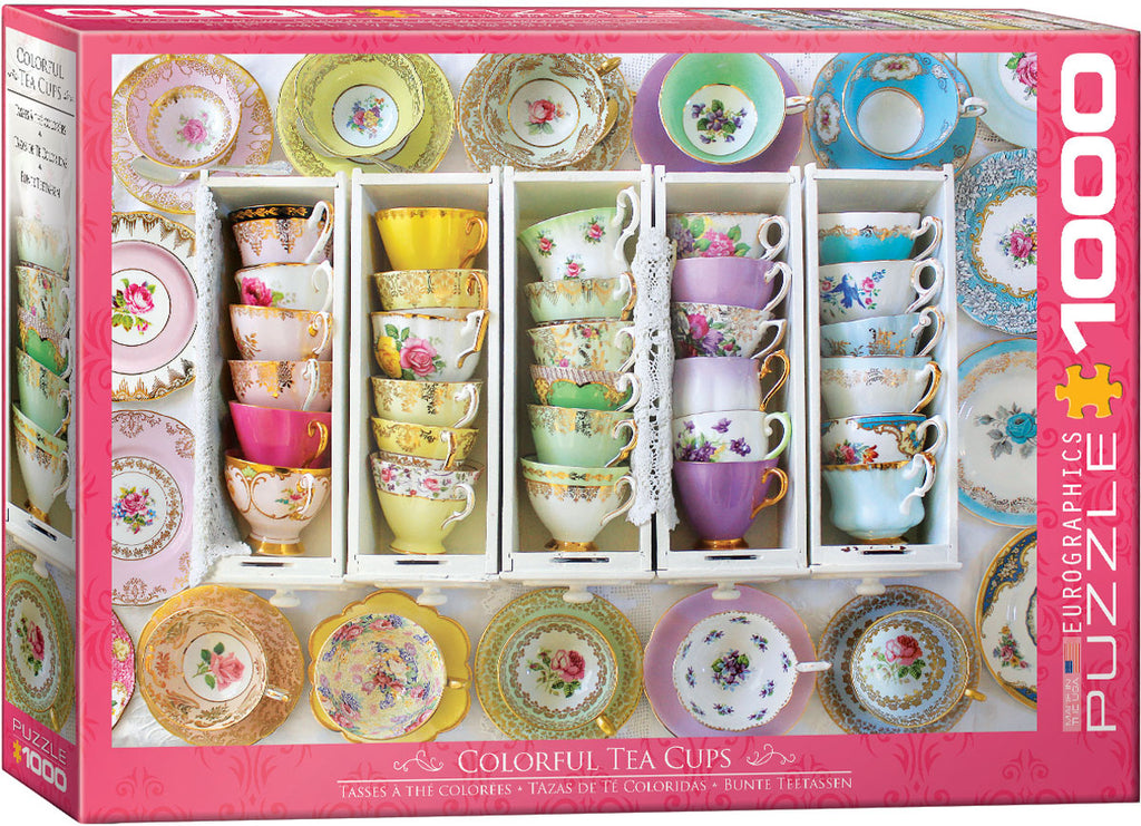Colorful Tea Cups 1000-Piece Puzzle