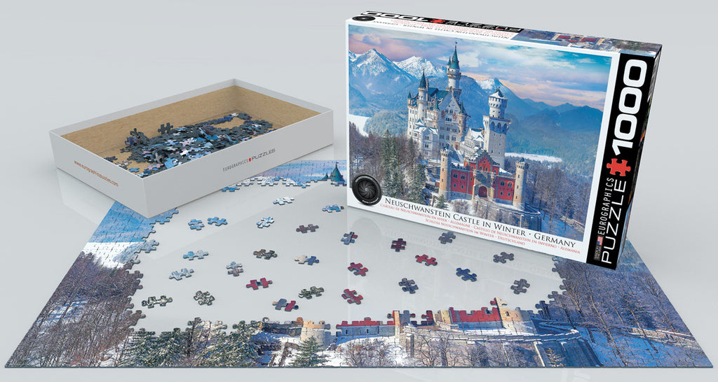 Neuschwanstein Castle in Winter 1000-Piece Puzzle