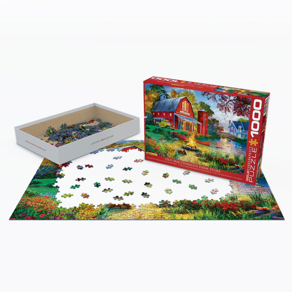 Campfire by the Barn 1000-Piece Puzzle