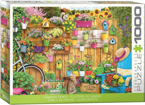 Flower Pots Fence 1000-Piece Puzzle