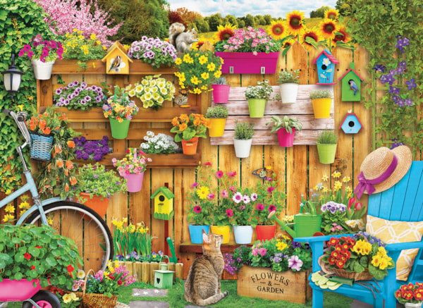 Flower Pots Fence 1000-Piece Puzzle