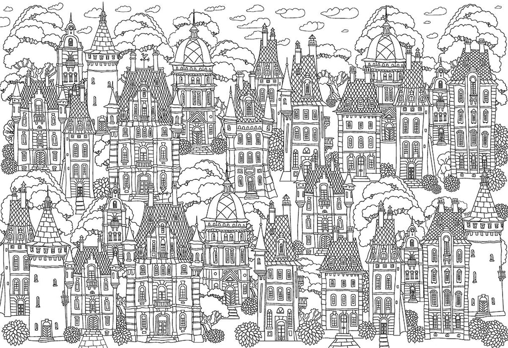 Town Houses - Color-Me 300-Piece Puzzle