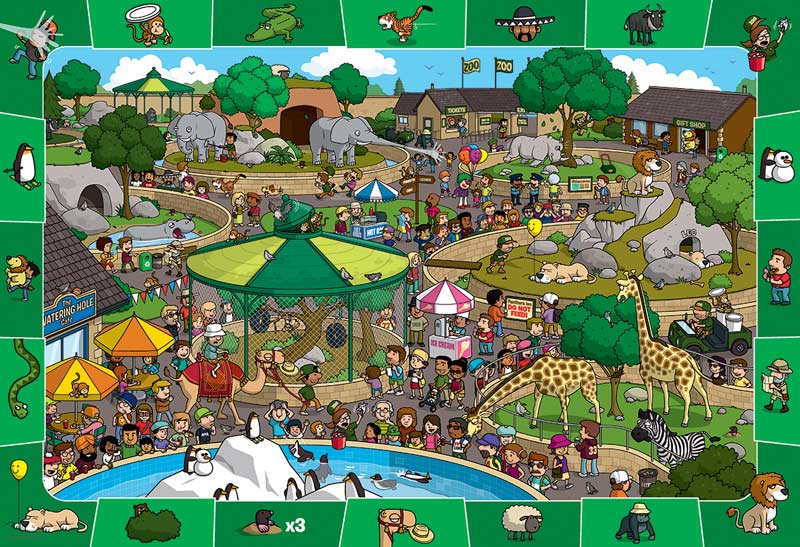 A Day in the Zoo 100-Piece Puzzle