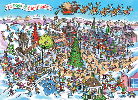 DoodleTown - 12 jours de Noël - Casse-tête de 1000 pièces