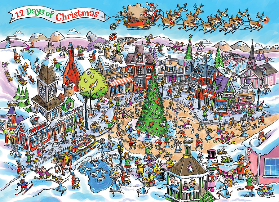 DoodleTown - 12 Days of Christmas 1000-Piece Puzzle