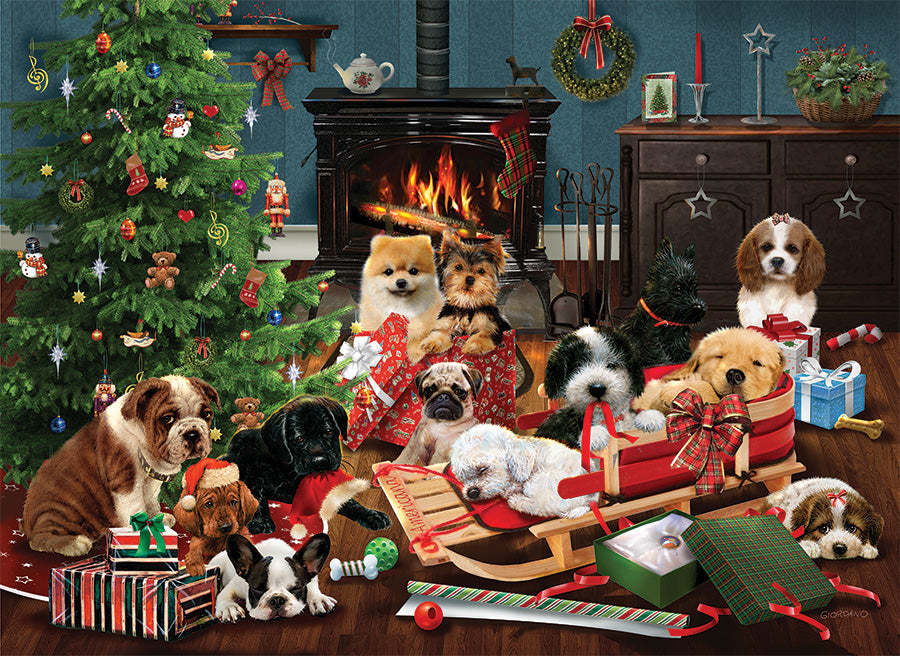 Christmas Puppies 1000-Piece Puzzle