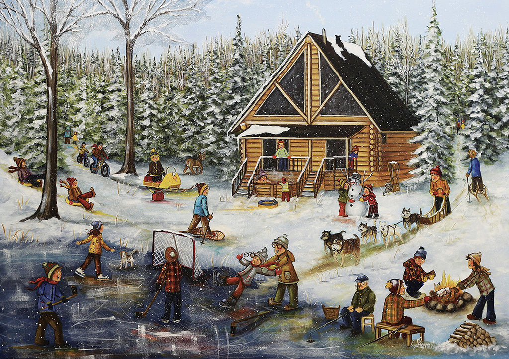 Winter at the Log Cabin 1000-Piece Puzzle