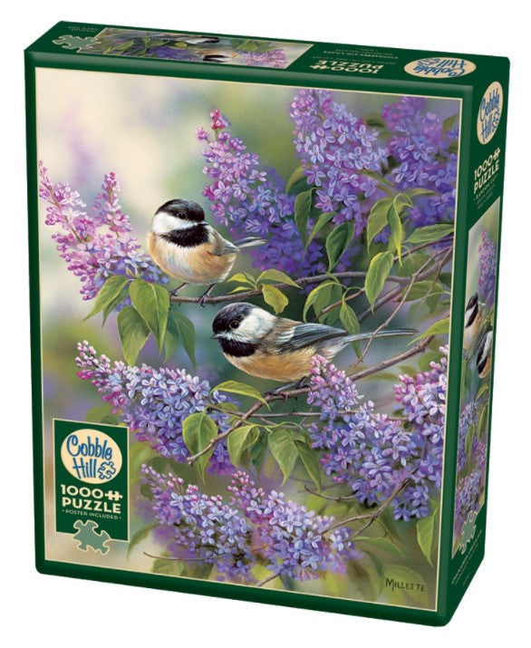 Chickadees and Lilacs 1000-Piece Puzzle