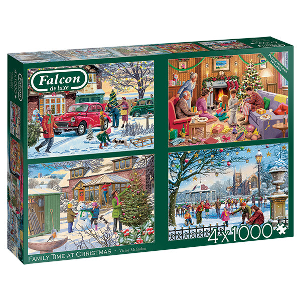 Family Time at Christmas 4x1000-Piece Puzzle