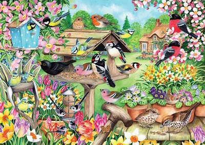 Oiseaux de jardin de printemps<br>Casse-tête de 500 pièces 