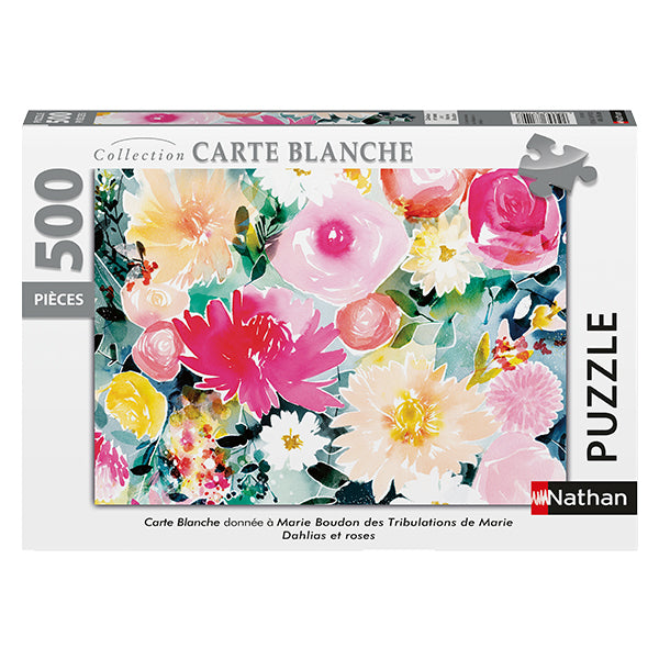 Dahlias et roses, Marie Boudon 500-Piece Puzzle