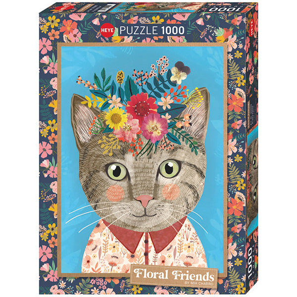 Pretty Feline, Floral Friends - Casse-tête de 1000 pièces 