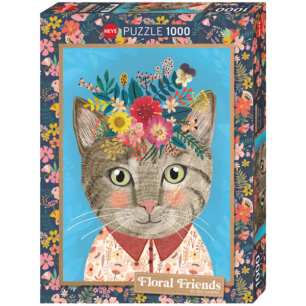 Pretty Feline, Floral Friends 1000-Piece Puzzle