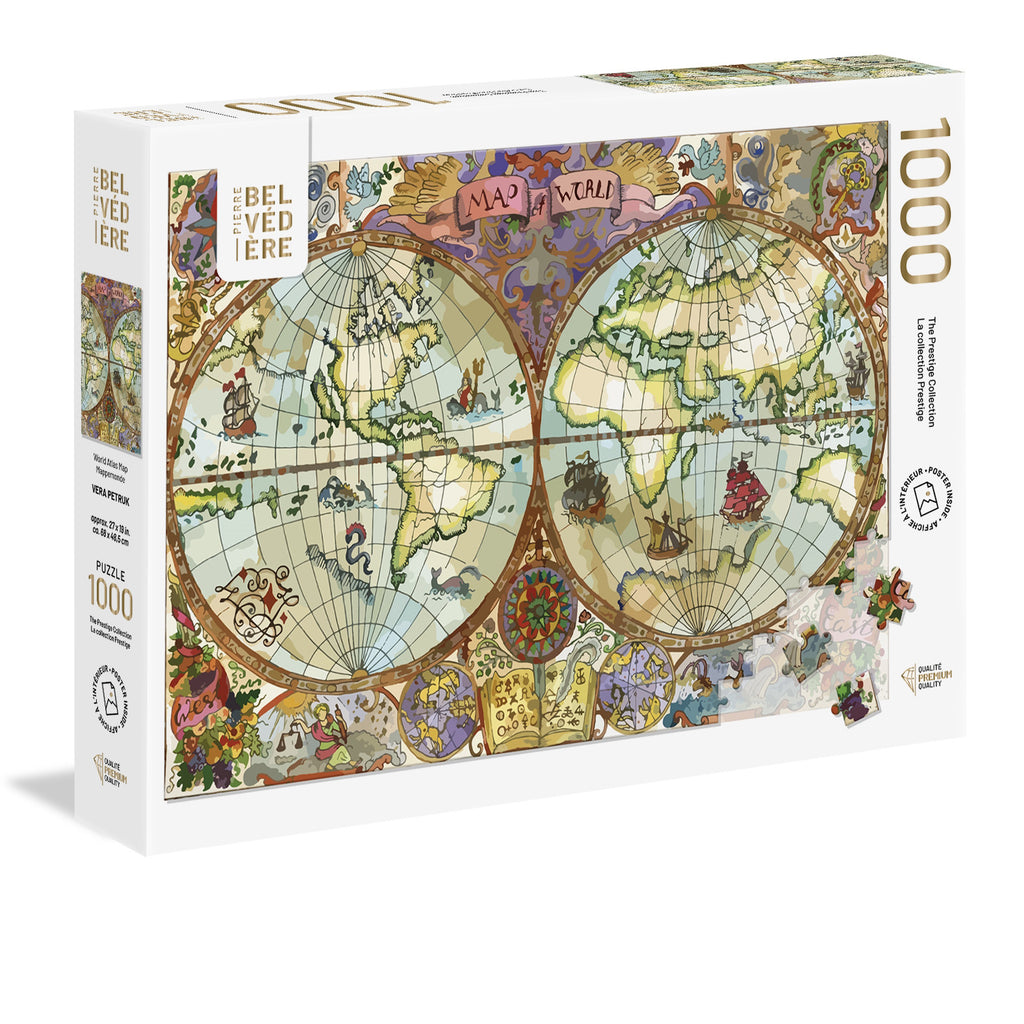 World Atlas Map 1000-Piece Puzzle