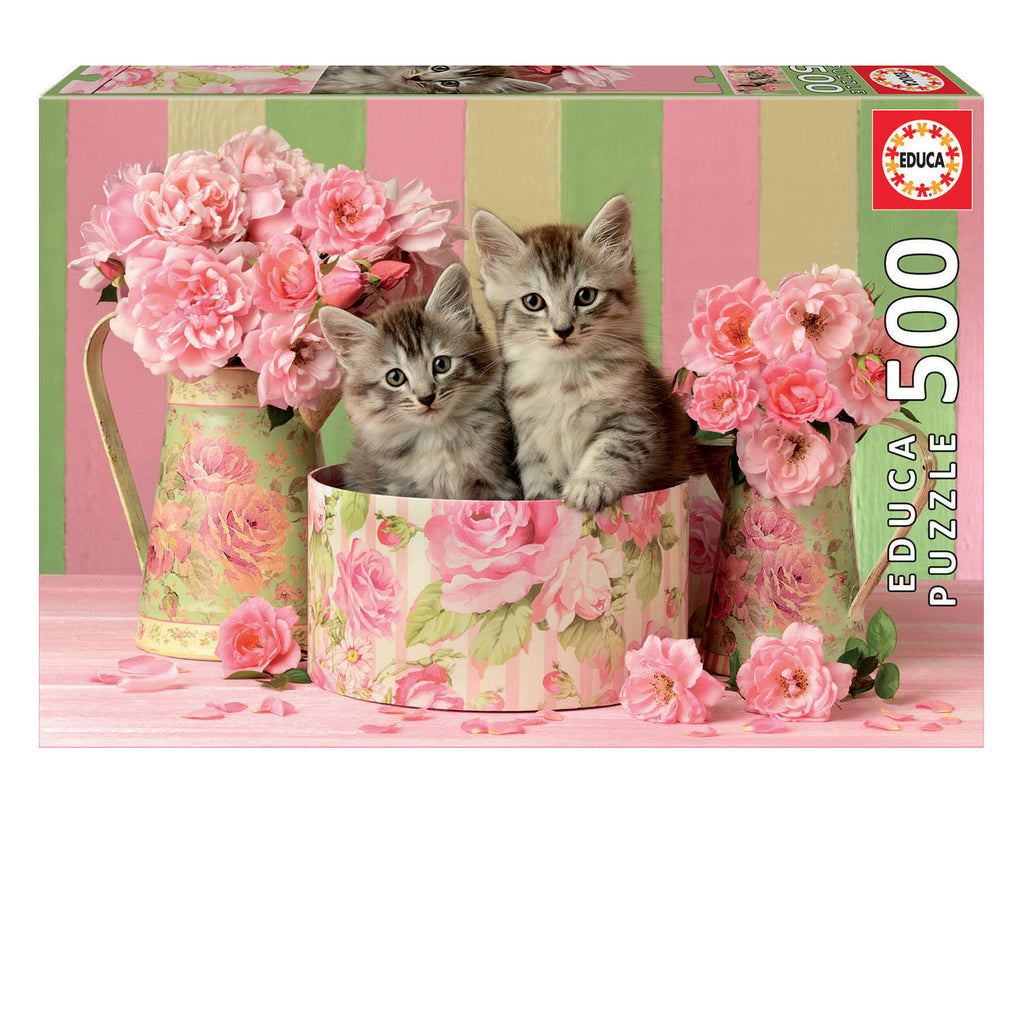Kittens with Roses 500-Piece Puzzle