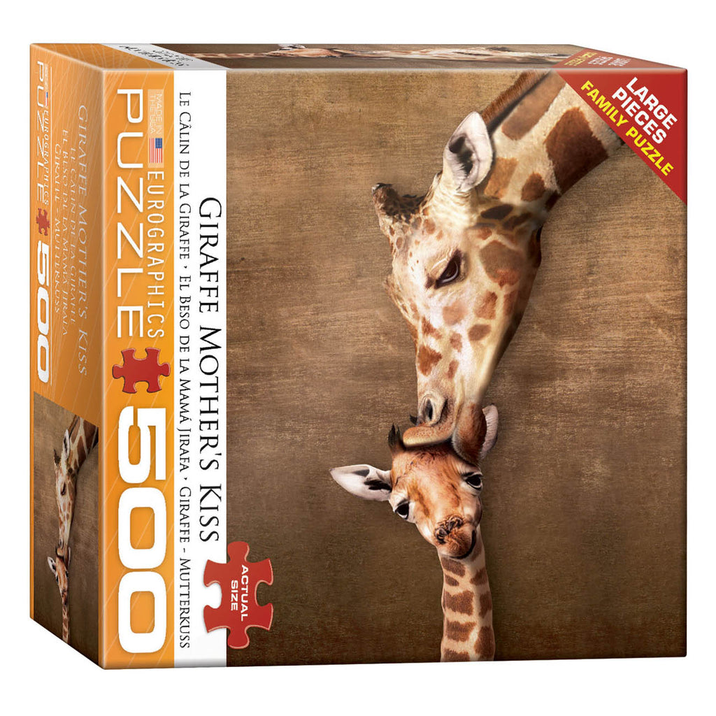 Giraffe Mother's Kiss 500-Piece Puzzle
