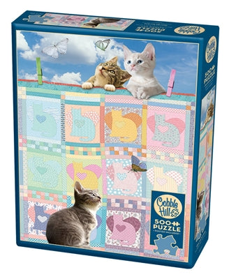 Quilted Kittens 500-Piece Puzzle OLD BOX