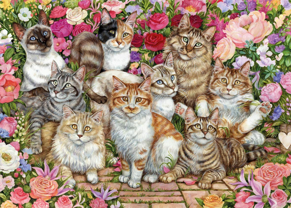 Floral Cats 1000-Piece Puzzle
