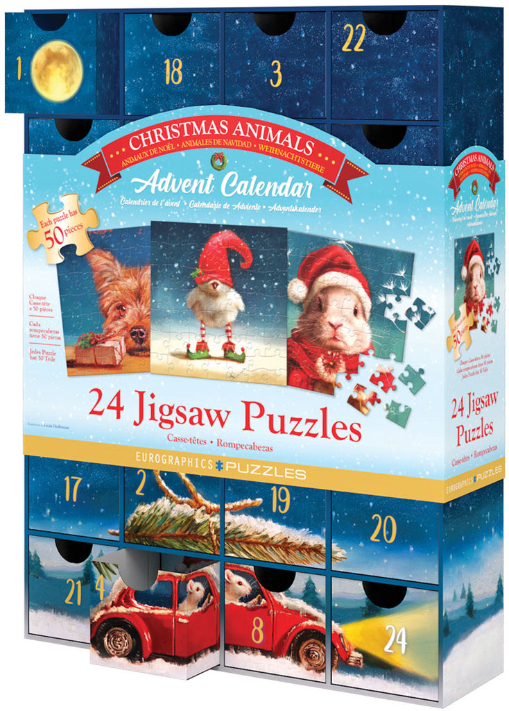 Advent Calendar - Christmas Animals 24 x 50-Piece Puzzles