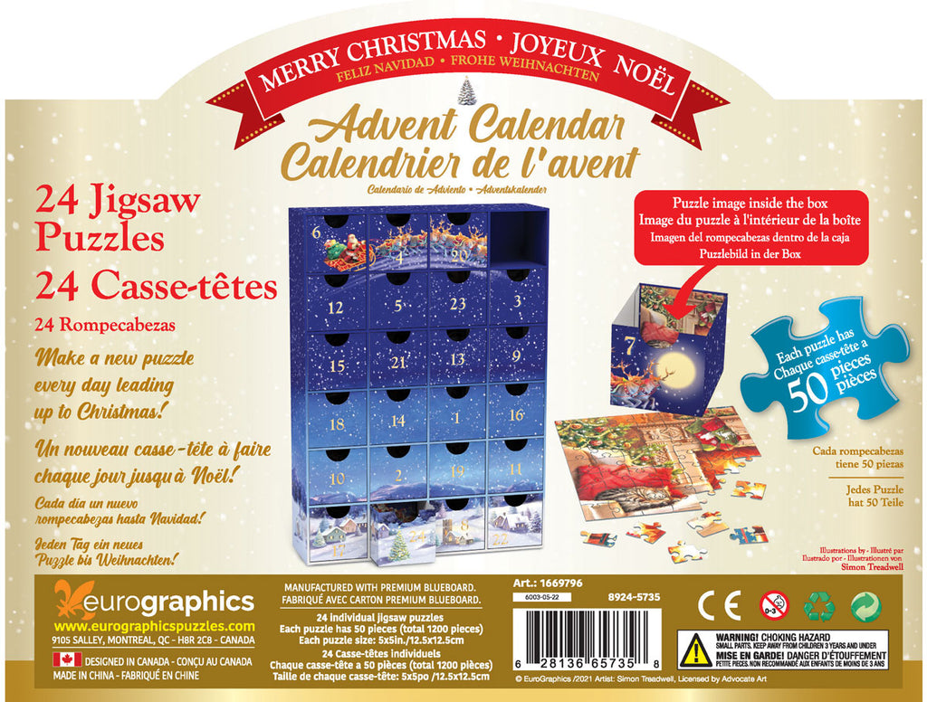 Advent Calendar - Merry Christmas 24 x 50-Piece Puzzles