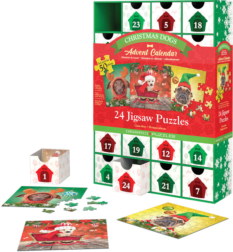 Advent Calendar - Christmas Dogs 24 x 50-Piece Puzzles