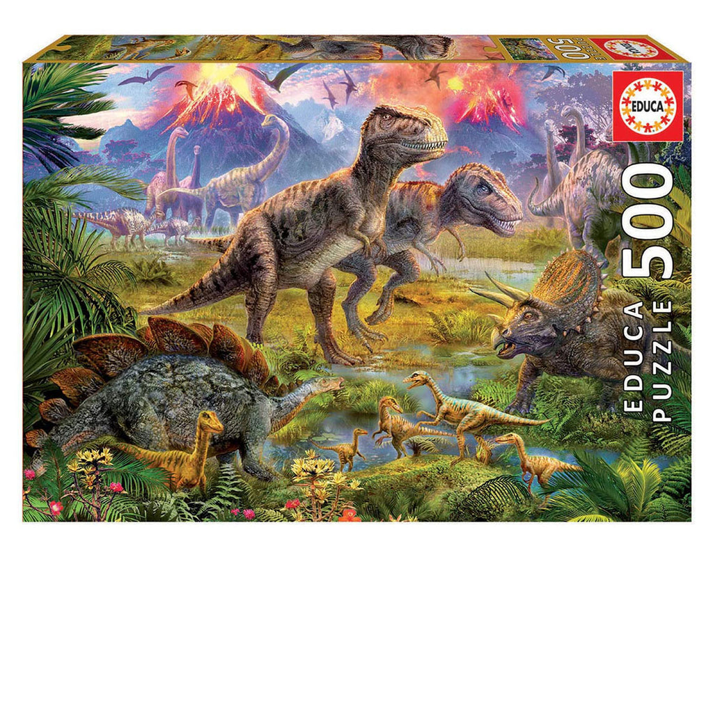 Dinosaur Gathering 500-Piece Puzzle