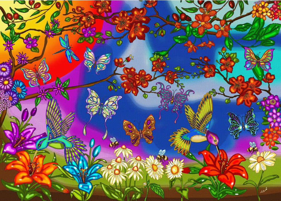 Papillons & colibris<br>Casse-tête de 1000 pièces 