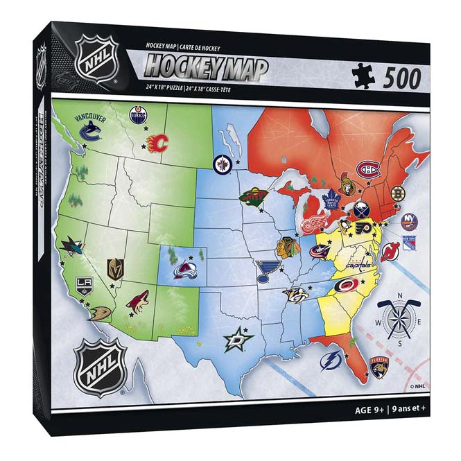 NHL Hockey Map 500-Piece Puzzle