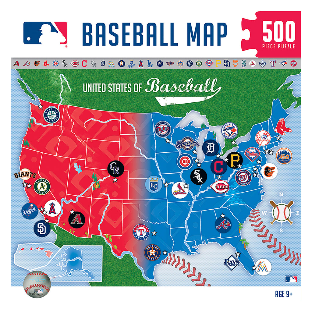 MLB Sports Map 500-Piece Puzzle